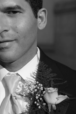 Photojournalistic portrait of the groom following the ceremony at a Los Angeles wedding location.